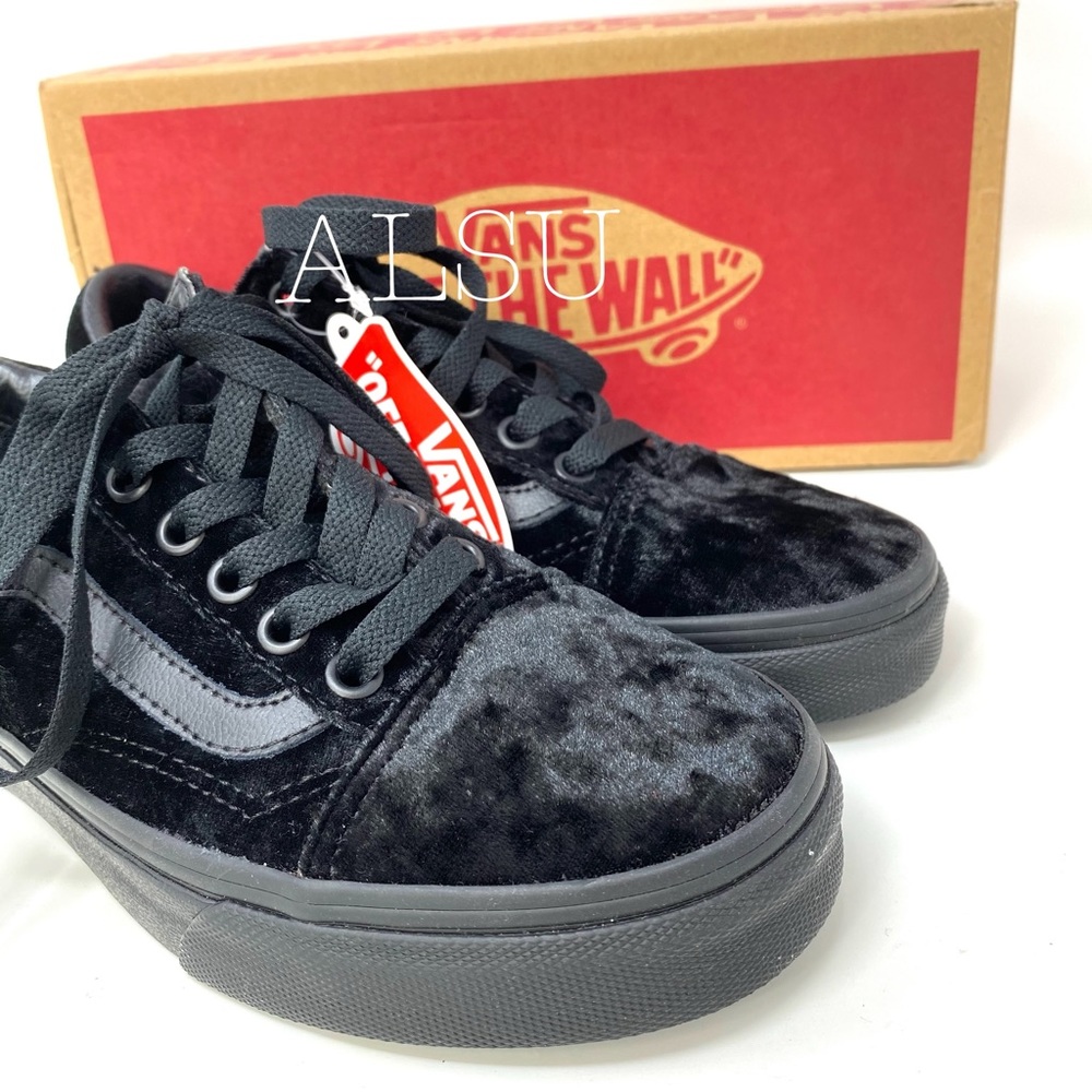 VANS Old Skool Velvet Black Kids Size 4.5 VN0A38G1NQ9 - Picture 7 of 8